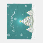 Polaire Turquoise couverture d'arbre de Noël enneigé (Devant)