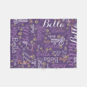 Polaire une couverture de chien pourpre et personnalisée (Devant (Horizontal))