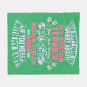 Polaire Une couverture en toison "Boston Terrier". (Devant (Horizontal))