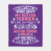 Polaire Une couverture en toison "Boston Terrier". (Devant)