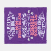 Polaire Une couverture en toison "Boston Terrier". (Devant (Horizontal))