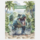 Polaire Unique Couverture Dinosaure Nom personnalisé Perso (Devant)