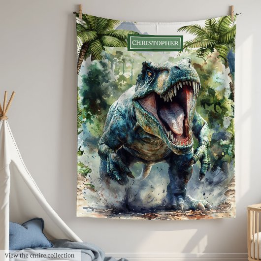 Polaire Unique Couverture Dinosaure Nom personnalisé Perso