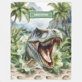 Polaire Unique Couverture furieuse T-Rex Nom personnalisé  (Devant)