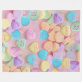 Polaire valentines bonbons coeurs couverture (Devant (Horizontal))