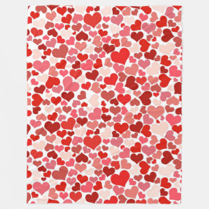 Polaire valentines jour rouge rose coeurs couverture