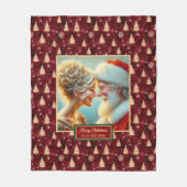 Polaire Vintage Santa Claus couverture de vacances Bourgog (Devant)