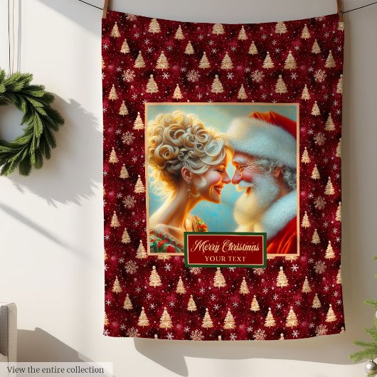 Polaire Vintage Santa Claus couverture de vacances Bourgog