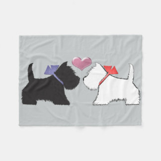 Polaire Westie et couverture d'ouatine d'art de chien de