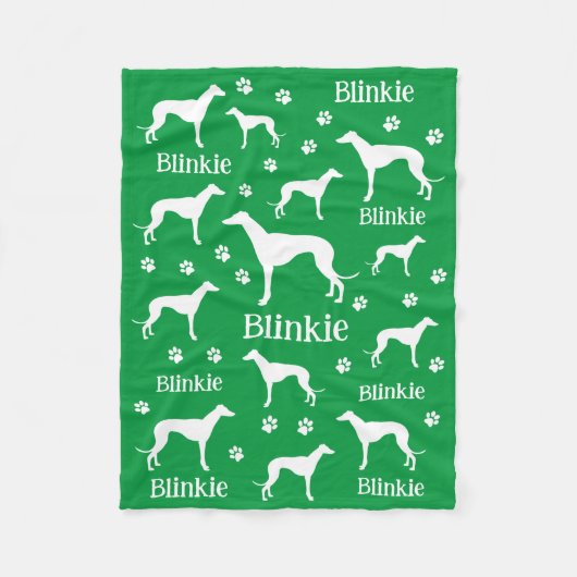 Polaire Whippet Green Couverture de chien personnalisée (Devant)