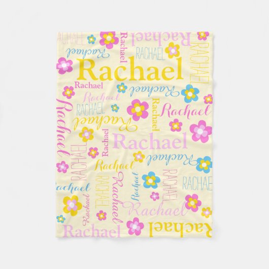 Polaire Yellow rose bleu filles nom Rachael couverture de  (Devant)