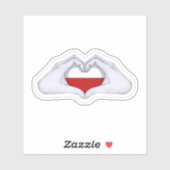 Poland Flag Heart Hands Decal Sticker (Vel)