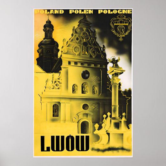 Poland Lwow Vintage Travel Poster Retro Wall Art (Devant)
