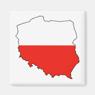 Poland Map-Flag Magneet