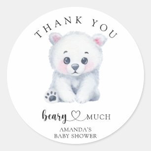 Polar baby beer - dank u beary veel ronde sticker