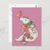 Polar Bear aime lire Carte postale (Devant / Derrière)