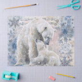 Polar Bear and Cub Watercolor Tissuepapier (Craft)