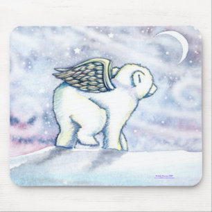 Polar Bear Angel Cub Muismat door Molly Harrison