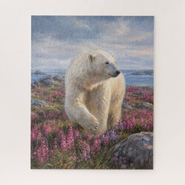 Polar Bear Arctic Tundra Wildflower Art Legpuzzel