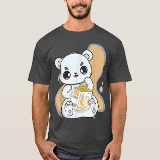 Polar Bear Boba Cute Anime Kawaii Pearl Banana Mil T-shirt