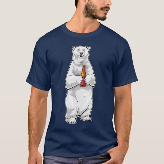 Polar bear Bottle Beer T-shirt (Voorkant)