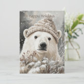 Polar Bear Christmas  Feestdagenkaart (Staand voorkant)