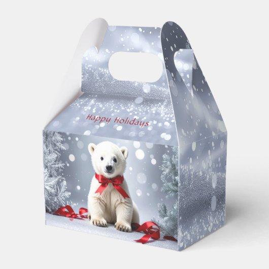 Polar Bear Christmas Holiday Gift Box Bedankdoosjes (Voorkant Zijde)