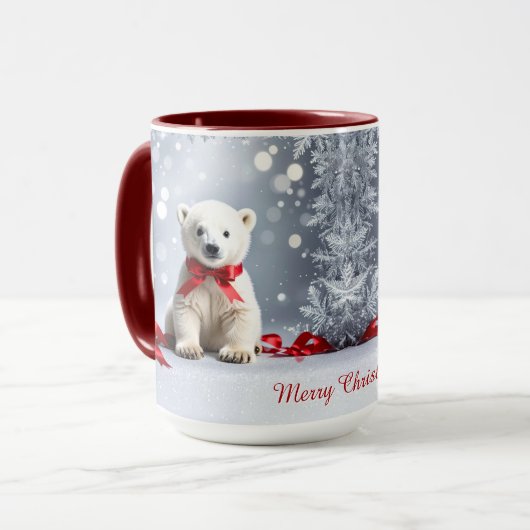 Polar Bear Christmas Holiday Mug (Devant gauche)