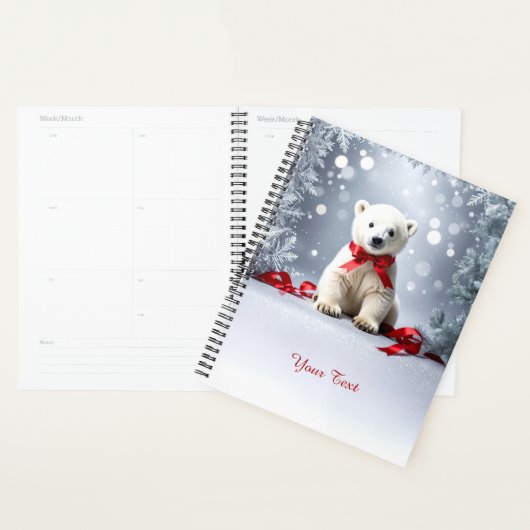 Polar Bear Christmas Holiday Planner (Devant avec enveloppe)