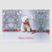 Polar Bear Christmas Holiday Tissue Paper Tissuepapier (Voorkant)