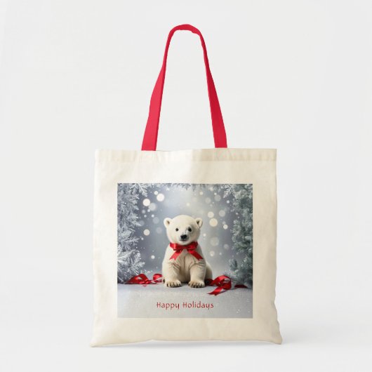 Polar Bear Christmas Holiday Tote Bag (Devant)