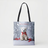 Polar Bear Christmas Holiday Tote Bag (Devant)