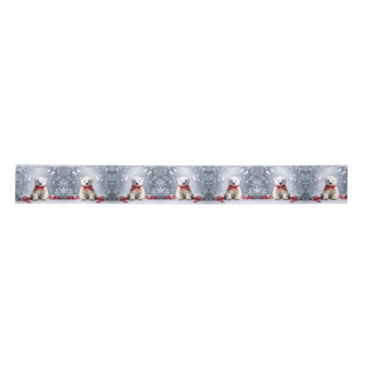 Polar Bear Christmas Satin Ribbon Lint (Voorkant)