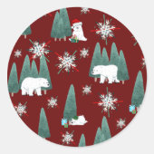 Polar Bear Christmas Sticker (Devant)