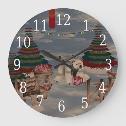 Polar Bear Clock Grote Klok (Voorkant)