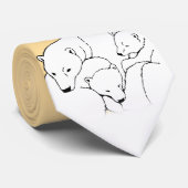 Polar Bear & Cub Cravates Wildlife Art Cravate / N (Roulé)