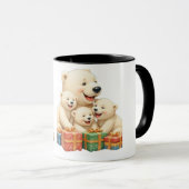 Polar Bear Family Holiday Mug Two-Tone Mug, 15 oz  (Devant droit)