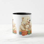 Polar Bear Family Holiday Mug Two-Tone Mug, 15 oz Mok (Midden)