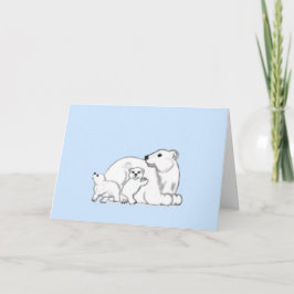 Polar Bear Family Winter Love Card Kaart