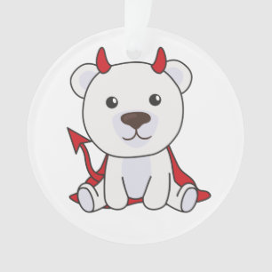 Polar Bear Halloween Cute Devil Kids