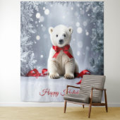 Polar Bear Holiday Backdrop Wandkleed (In situ)