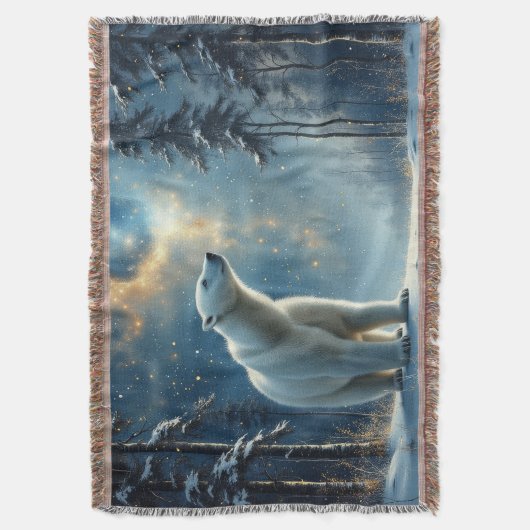 Polar bear magic in the snow deken (Voorkant Verticaal)