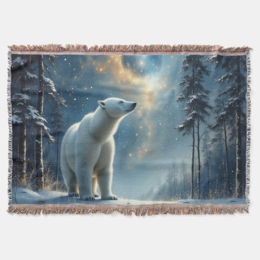 Polar bear magic in the snow deken (Voorkant)