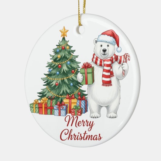Polar Bear Merry Christmas Ornament - Personalized (Links)