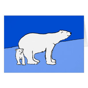 Polar Bear Mom and Cub Peinture - Wildlife Art