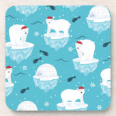 Polar Bear Party Bier Onderzetter (Voorkant)