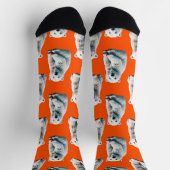Polar Bear Pattern Design On Orange Sokken (Top)