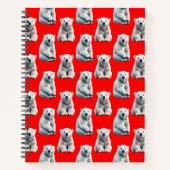 Polar Bear Pattern Design On Red Notitieboek (Voorkant)