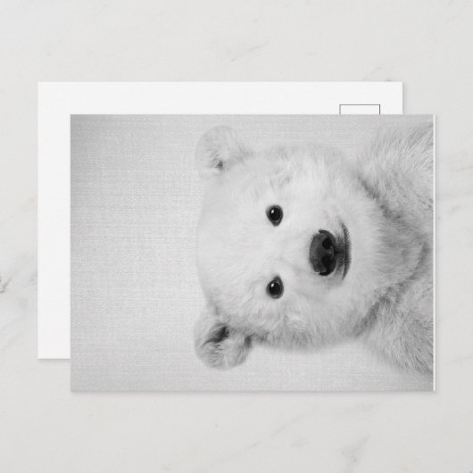 Polar-bear, Polar-bear Canvas Gift for Her  Aankondigingskaart (Voorkant / Achterkant)