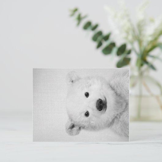 Polar-bear, Polar-bear Canvas Gift for Her  Aankondigingskaart (Staand voorkant)